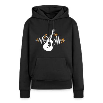Akustische Gitarre Gitarrist Gitarristin - Frauen Premium Bio Hoodie - Schwarz - Vorne - Julia (174cm)