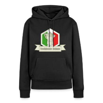 tradizionale italiano - Cafetière expresso - Sweat à capuche Premium bio Femme - noir - Devant - Julia (174cm)