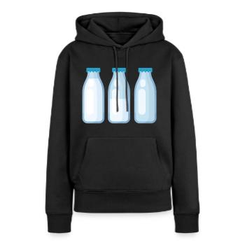 lait - Sweat à capuche Premium bio Femme - noir - Devant - Julia (174cm)