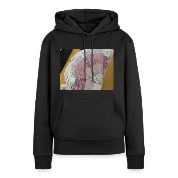 Argent - Sweat à capuche Premium bio Femme - noir - Devant - Julia (174cm)