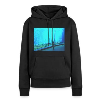 Turquoise - Women’s Premium Organic Hoodie - black - Front - Julia (174cm)