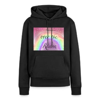 Somewhere Ober the rainbow - Frauen Premium Bio Hoodie - Schwarz - Vorne - Julia (174cm)