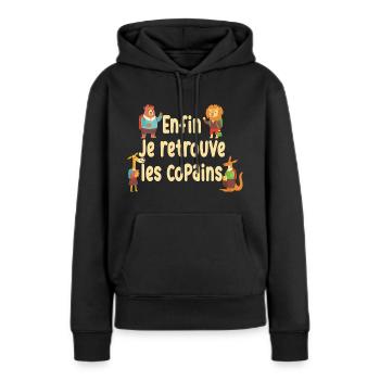 Rentrée des classes / Bonne rentrée scolaire - Sweat à capuche Premium bio Femme - noir - Devant - Julia (174cm)