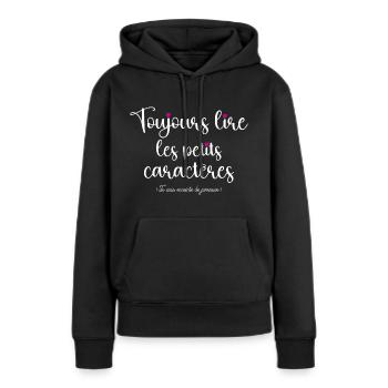 Enceinte de jumeaux Échographie Annonce Surprise M - Sweat à capuche Premium bio Femme - noir - Devant - Julia (174cm)
