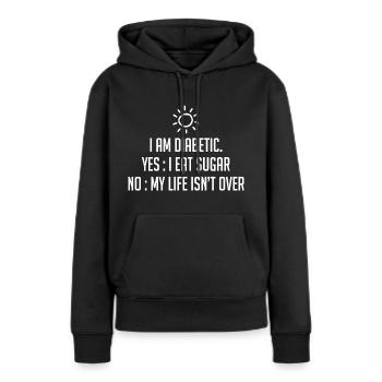 Ich bin Diabetiker - Frauen Premium Bio Hoodie - Schwarz - Vorne - Julia (174cm)