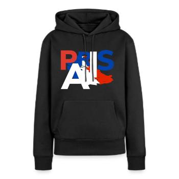 Dreifarbiges Paris - tricolor Paris - Frauen Premium Bio Hoodie - Schwarz - Vorne - Julia (174cm)