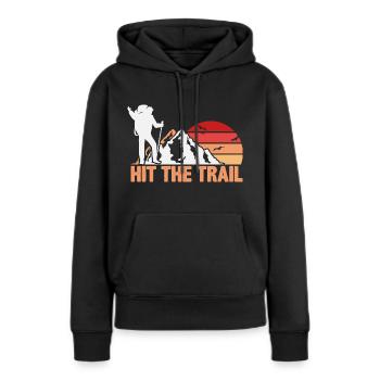 Hit The Trail - Women’s Premium Organic Hoodie - black - Front - Julia (174cm)