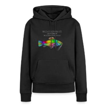 farbenfroh - Frauen Premium Bio Hoodie - Schwarz - Vorne - Julia (174cm)