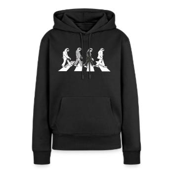 Faultiere auf Zebrastreifen - Frauen Premium Bio Hoodie - Schwarz - Vorne - Julia (174cm)