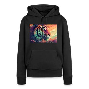 Sinnlicher Raubkatze - Frauen Premium Bio Hoodie - Schwarz - Vorne - Julia (174cm)