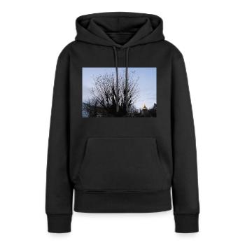Dortmunder U - Frauen Premium Bio Hoodie - Schwarz - Vorne - Julia (174cm)