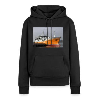 VL-180-AV Ola Ryggefjord - Sweat à capuche Premium bio Femme - noir - Devant - Julia (174cm)