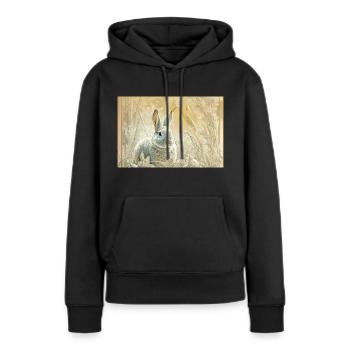 Kaninchen - Frauen Premium Bio Hoodie - Schwarz - Vorne - Julia (174cm)