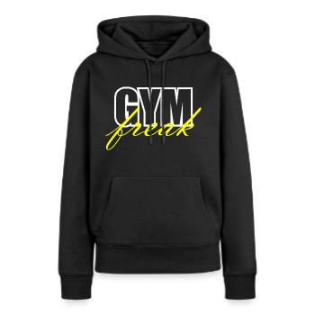 GYM Freak - Frauen Premium Bio Hoodie - Schwarz - Vorne - Julia (174cm)