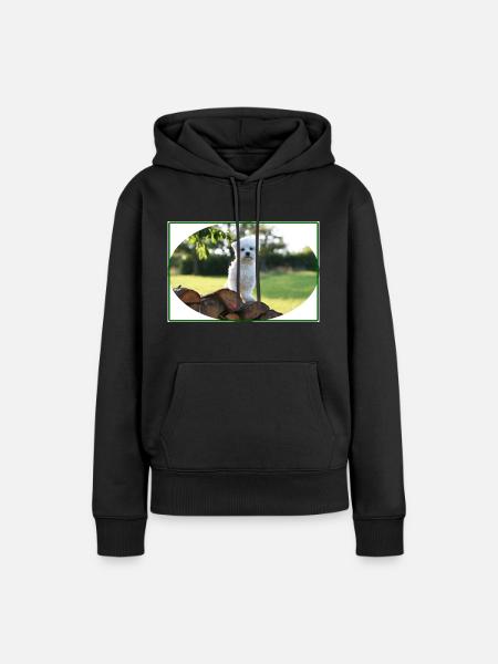 Malteser - Frauen Premium Bio Hoodie - Schwarz