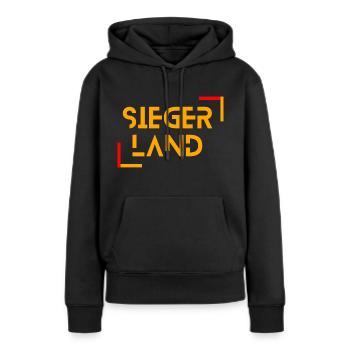 Siegerland - das modische Siegerland Design -- SI - Frauen Premium Bio Hoodie - Schwarz - Vorne - Julia (174cm)
