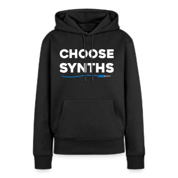 Wählen Sie Synthesizer | Synthesizer Modular Analog Light - Frauen Premium Bio Hoodie - Schwarz - Vorne - Julia (174cm)