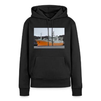VL-180-AV Ola Ryggefjord - Sweat à capuche Premium bio Femme - noir - Devant - Julia (174cm)