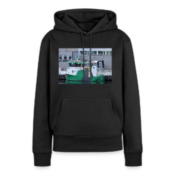 Base de la Horde - Sweat à capuche Premium bio Femme - noir - Devant - Julia (174cm)