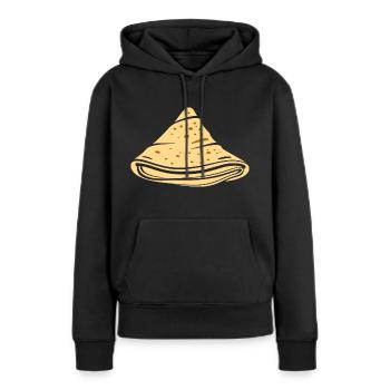 Crêpes Bretagne humour crêpe - Sweat à capuche Premium bio Femme - noir - Devant - Julia (174cm)