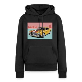 Retro muscle car 2 - Frauen Premium Bio Hoodie - Schwarz - Vorne - Julia (174cm)