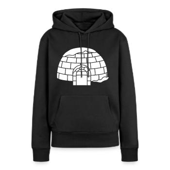 Maison de neige en forme de dôme igloo Eskimo Inuit - Sweat à capuche Premium bio Femme - noir - Devant - Julia (174cm)