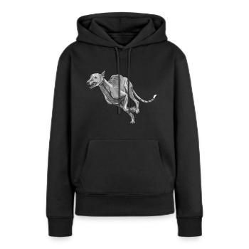 Lévrier - Sweat à capuche Premium bio Femme - noir - Devant - Julia (174cm)