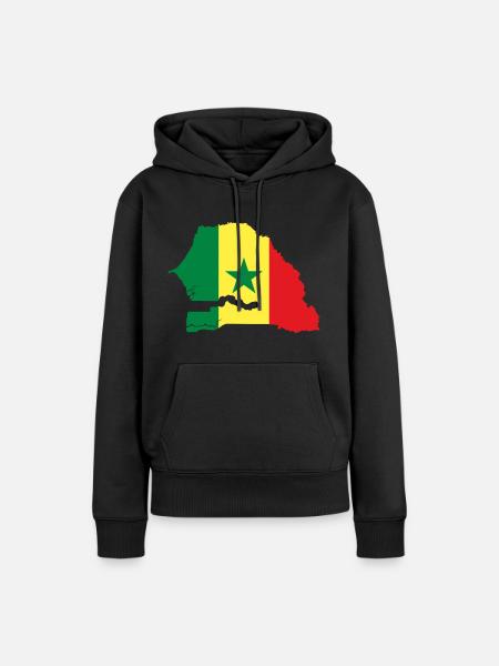 Senegal flag - Frauen Premium Bio Hoodie - Schwarz