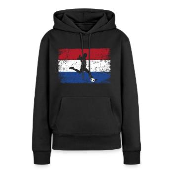Pays-Bas Fan de football de l’équipe hollandaise - Sweat à capuche Premium bio Femme - noir - Devant - Julia (174cm)