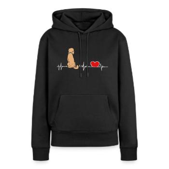 Doodle EKG - heartbeat Doodle - Frauen Premium Bio Hoodie - Schwarz - Vorne - Julia (174cm)