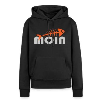 Moin Fischgräte - Frauen Premium Bio Hoodie - Schwarz - Vorne - Julia (174cm)