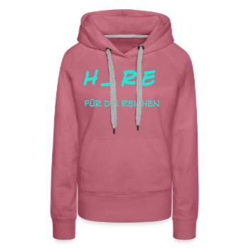 H refürdieReichen - Frauen Premium Bio Hoodie - Malve - Vorne - Isabella (175cm)