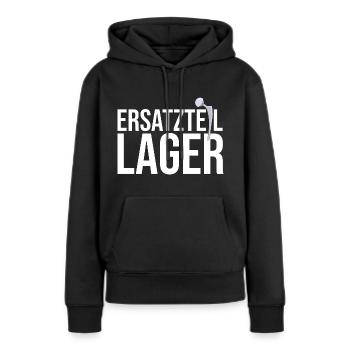 Ersatzteillager Hüftprothese - links - Frauen Premium Bio Hoodie - Schwarz - Vorne - Julia (174cm)