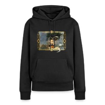 Das Grauen - Frauen Premium Bio Hoodie - Schwarz - Vorne - Julia (174cm)