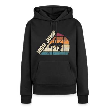 Sauteur en hauteur Athlétisme Saut en hauteur - Sweat à capuche Premium bio Femme - noir - Devant - Julia (174cm)