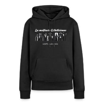 la meilleur esthéticienne 1 - Sweat à capuche Premium bio Femme - noir - Devant - Julia (174cm)
