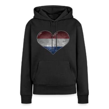 Holland-Heart - Sweat à capuche Premium bio Femme - noir - Devant - Julia (174cm)