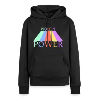 Frauenpower - Frauen Premium Bio Hoodie - Schwarz - Vorne - Julia (174cm)