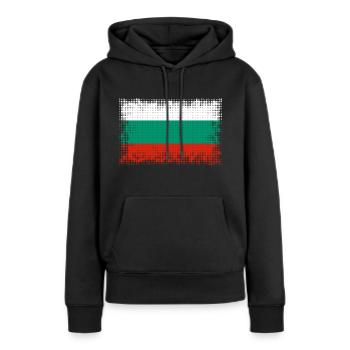 Bulgarie - Sweat à capuche Premium bio Femme - noir - Devant - Julia (174cm)