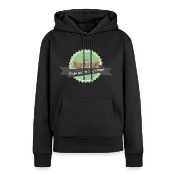 Nicht meine Regierung - Frauen Premium Bio Hoodie - Schwarz - Vorne - Julia (174cm)