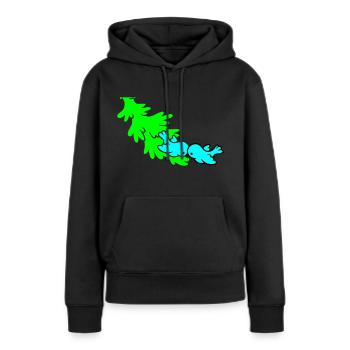 Winter - Frauen Premium Bio Hoodie - Schwarz - Vorne - Julia (174cm)