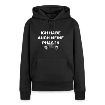 Ich habe auch meine Phasen (XLR-Kabel) - Frauen Premium Bio Hoodie - Schwarz - Vorne - Julia (174cm)