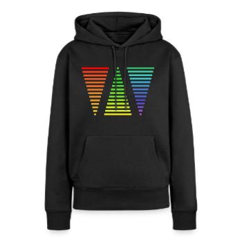 Volume de couleur M-AX - Sweat à capuche Premium bio Femme - noir - Devant - Julia (174cm)