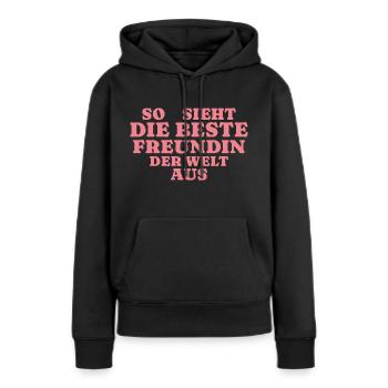 Beste Freundin Herz - Frauen Premium Bio Hoodie - Schwarz - Vorne - Julia (174cm)