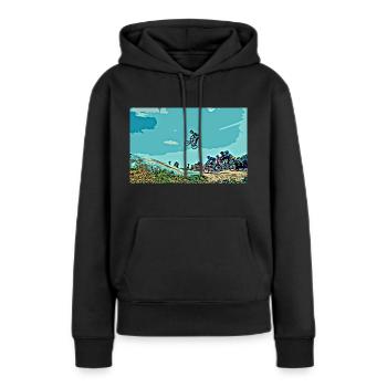 BMX Rennen Rennen ATV Motocross - Frauen Premium Bio Hoodie - Schwarz - Vorne - Julia (174cm)