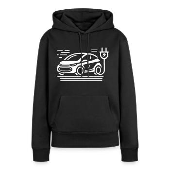 E-auto Power – Mobilité durable - Sweat à capuche Premium bio Femme - noir - Devant - Julia (174cm)