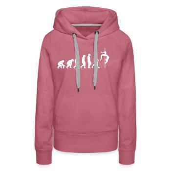 Pole Dance Dancer Evolution of People Sports - Women’s Premium Organic Hoodie - mauve - Front - Isabella (175cm)
