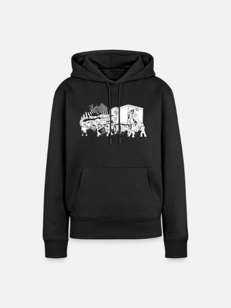 Freetekno Teknival - Sweat à capuche Premium bio Femme - noir