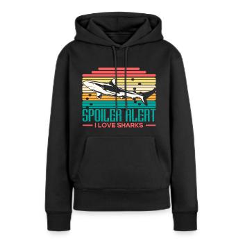 Hai Raubfisch Geschenkidee - Frauen Premium Bio Hoodie - Schwarz - Vorne - Julia (174cm)