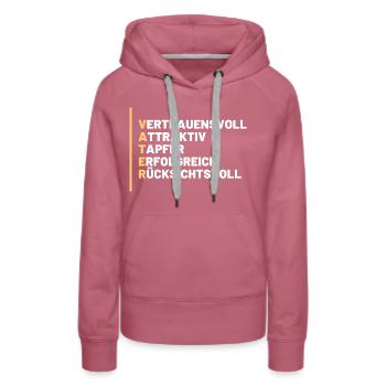 Father's Day Gift & Father's Day Idea for Fathers, Dad - Women’s Premium Organic Hoodie - mauve - Front - Isabella (175cm)